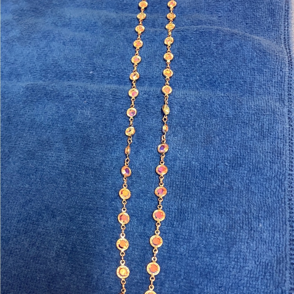 Touchstone Crystal By Swarovski Crystal Aurora Boreale Chanelle Necklace-New